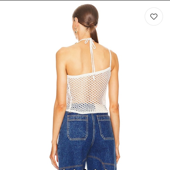 NWT Cult Gaia Nazanin Crochet Halter Top Off White M - Picture 2 of 9